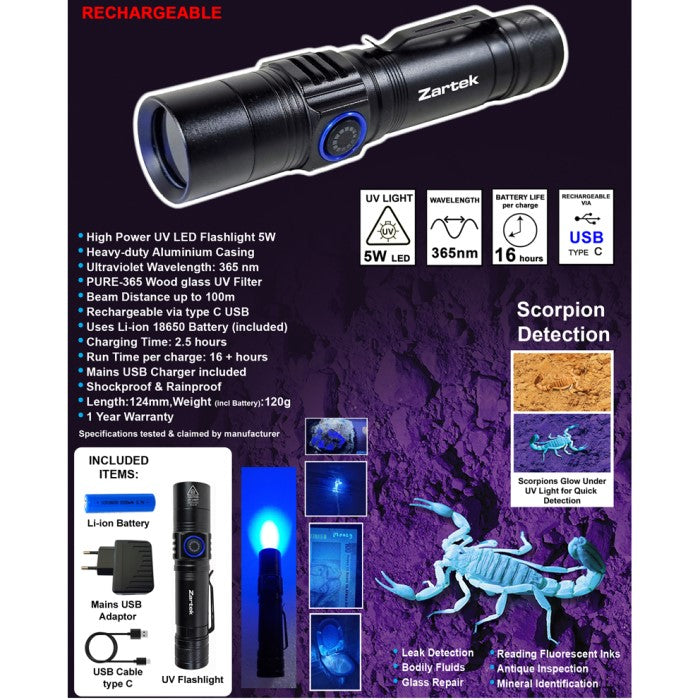 Zartek Rechargeable UV Light