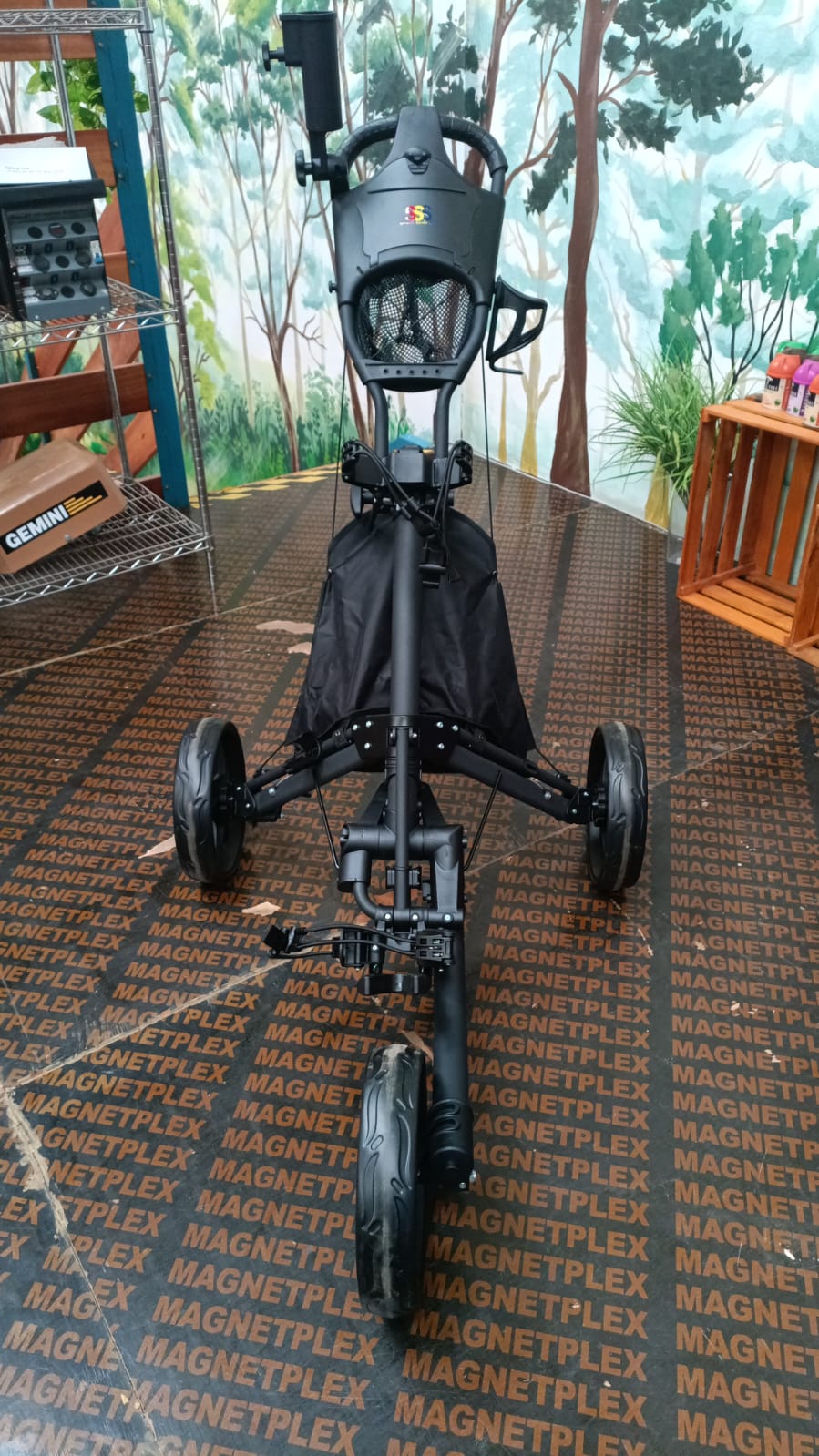 3-wheel golf trolley 360° black