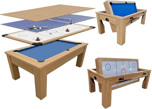 Multi Game Table 7ft, 4 In 1, Pool, Air Hockey, Table Tennis, Dining Table