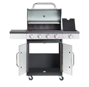 Alva Sierra 4-Burner BBQ With Side Burner – Stainless Steel / Black