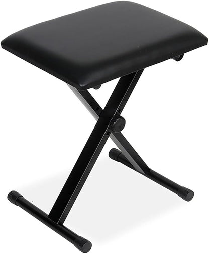 Piano Stool Adjustable Keyboard Bench X-Style Piano Bench Comfortable Padded Seat Keyboard Seat Stool with X-Type Iron Frame,Lightweight and Portable