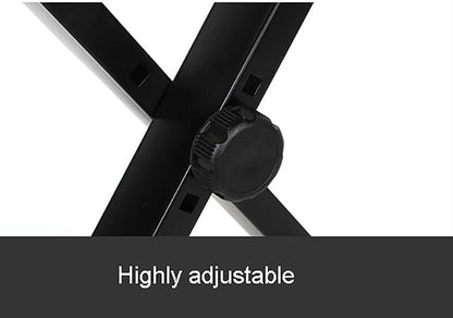 Piano Stool Adjustable Keyboard Bench X-Style Piano Bench Comfortable Padded Seat Keyboard Seat Stool with X-Type Iron Frame,Lightweight and Portable