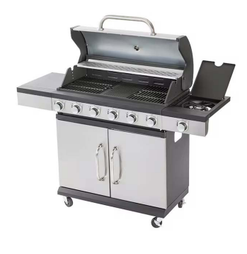 Stainless steel 6+1 burner Gas BBQ Mixed Grill