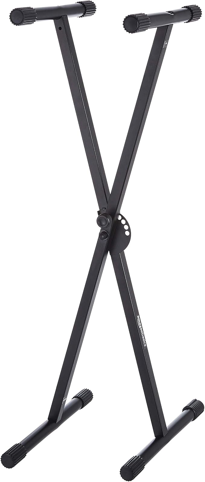 Keyboard and Piano Stand, Adjustable Height, Portable Single-X-Shape, Black
