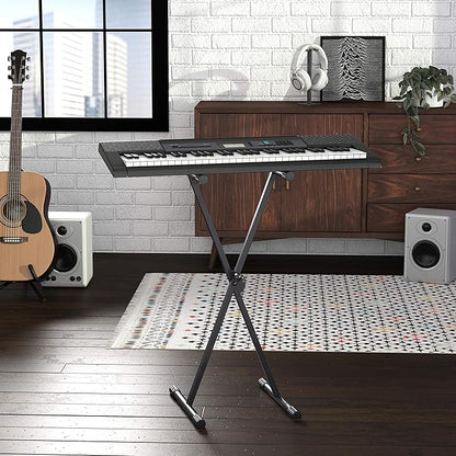 Keyboard and Piano Stand, Adjustable Height, Portable Single-X-Shape, Black
