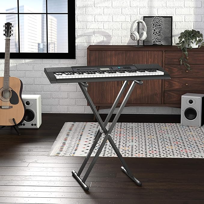 Sturdy Keyboard and Piano Stand, Heavy-Duty Adjustable Height, X-Shape Design, Durable, Black, 27.5 to 38.2 inches