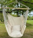 Hanging Rope Swing / Hammock Chair With 2 Cushions & Wooden Stick