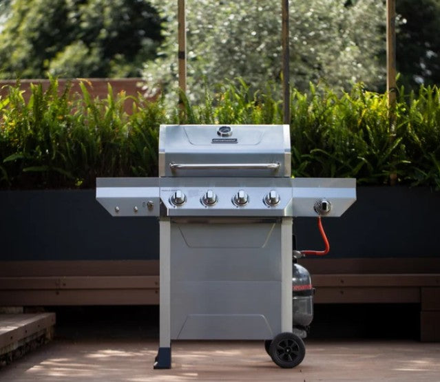 Megamaster Pinnacle Series 4-Burner Gas Braai Side Burner and 64,000 BTU Stainless Steel 720-0925PD