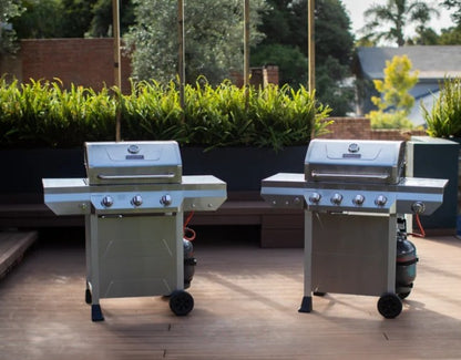 Megamaster Pinnacle Series 4-Burner Gas Braai Side Burner and 64,000 BTU Stainless Steel 720-0925PD
