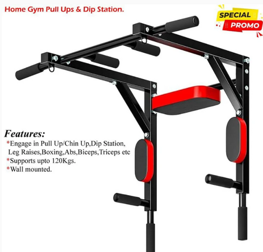 MULTIFUNCTIONAL WALL MOUNT PULL UP BAR WITH DIP STATION