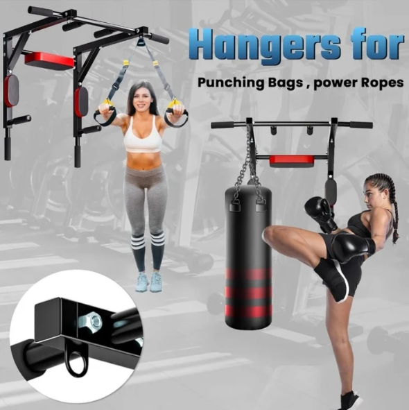 MULTIFUNCTIONAL WALL MOUNT PULL UP BAR WITH DIP STATION