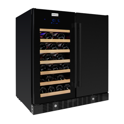 SnoMaster SMBW-95-34 (VT-19DPRO (BLACK)) 95L + 34 Bottle Pro Series Double Door Beverage/Wine Cooler