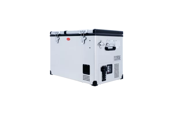 SnoMaster - 66L Low Profile Dual Compartment Mobile Fridge/Freezer AC/DC - Stainless Steel