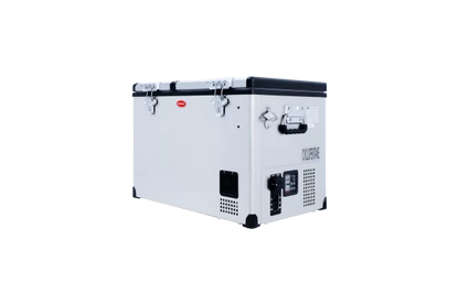 SnoMaster - 66L Low Profile Dual Compartment Mobile Fridge/Freezer AC/DC - Stainless Steel