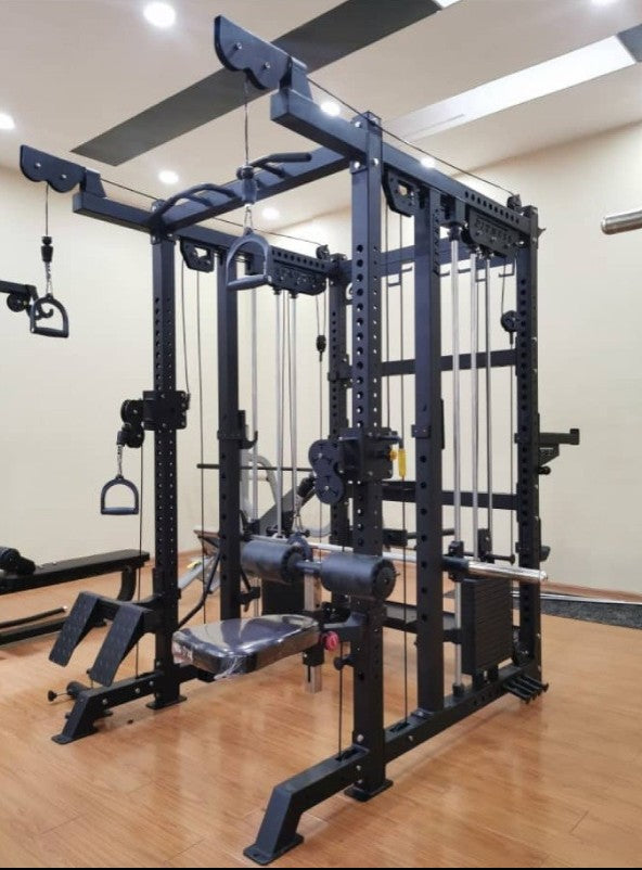 Multi functional Smith Machine Commercial Fitness Gym Equipment Squat Rack Power Cage with Steel Weight Stack