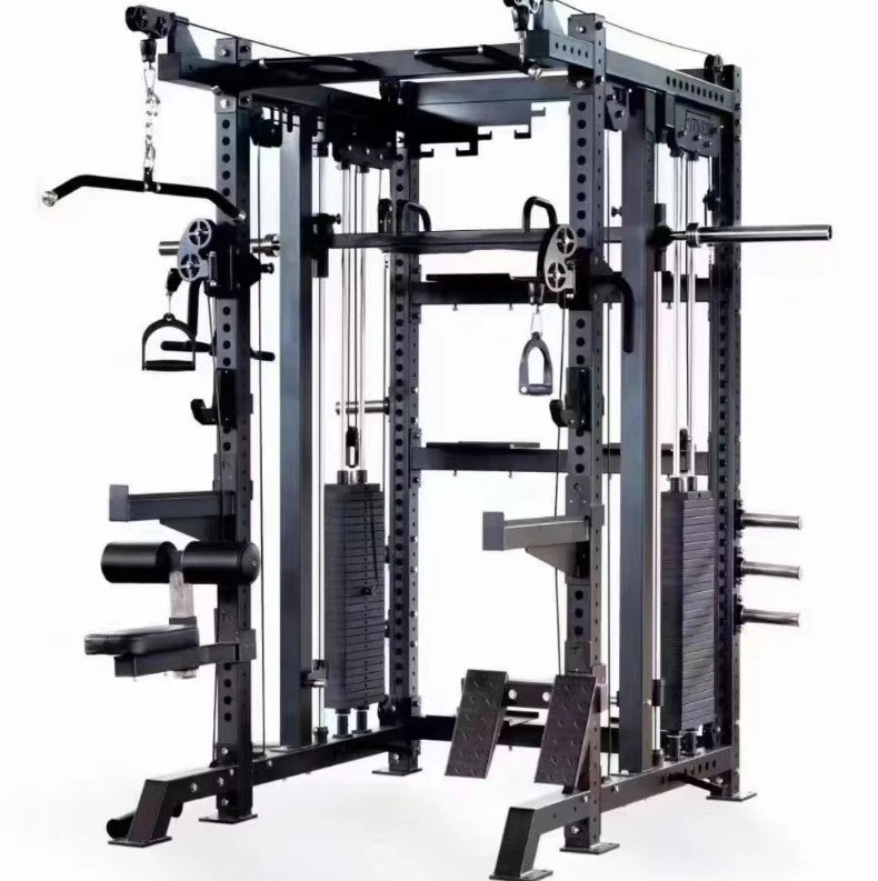 Multi functional Smith Machine Commercial Fitness Gym Equipment Squat Rack Power Cage with Steel Weight Stack