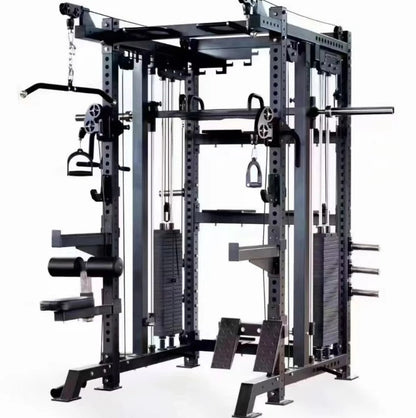 Multi functional Smith Machine Commercial Fitness Gym Equipment Squat Rack Power Cage with Steel Weight Stack