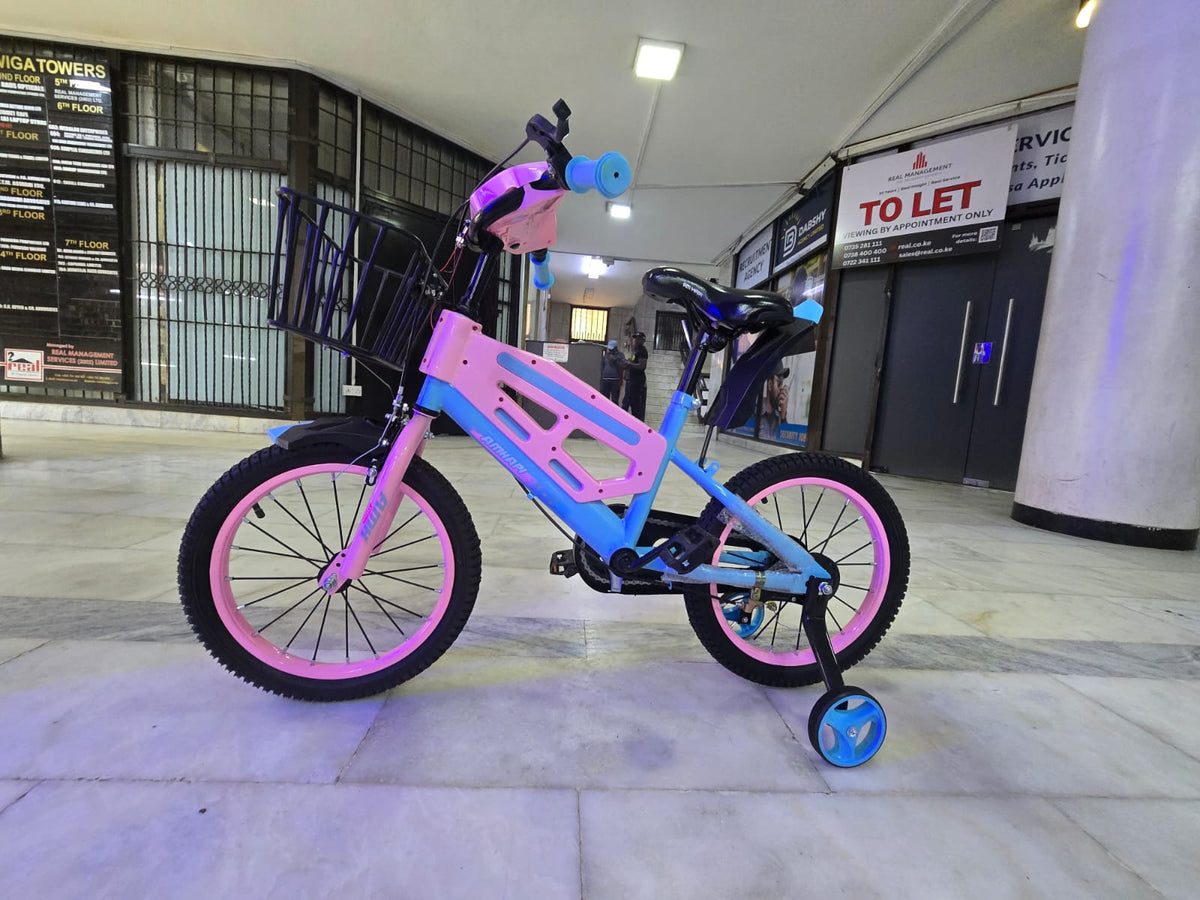 Cute Pink & Blue Kids Bicycle with Training Wheels 12 Inch