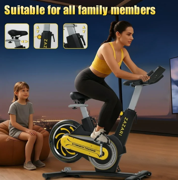 ZAZARI Indoor Cycling Bike 18KG Flywheel 7-Level Resistance Silent Belt Drive in Kenya