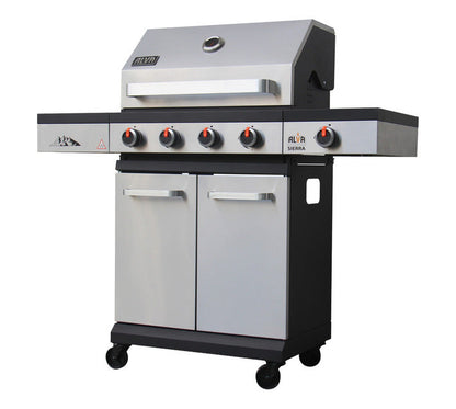 Alva Sierra 4-Burner BBQ With Side Burner – Stainless Steel / Black