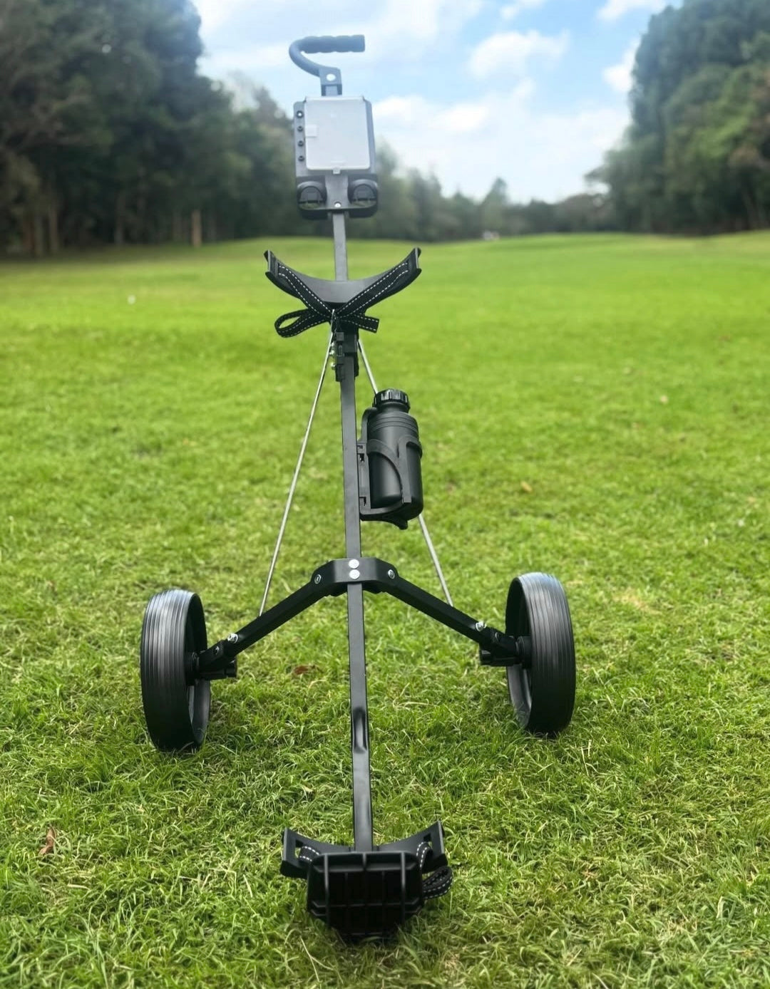 Golf Trolley golf 1 series 2 wheel pull (Colour: Black, Gender: Unisex Adult)
