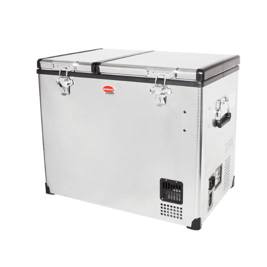 SnoMaster SMDZ-CL72D 72L Dual Compartment Portable Fridge/Freezer AC/DC - Stainless Steel