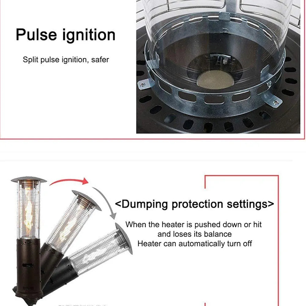 Cylindrical Gas Patio Heater for Outdoor Use