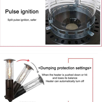 Cylindrical Gas Patio Heater for Outdoor Use