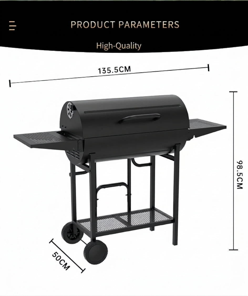 Double sided Charcoal barrel BBQ Grill
