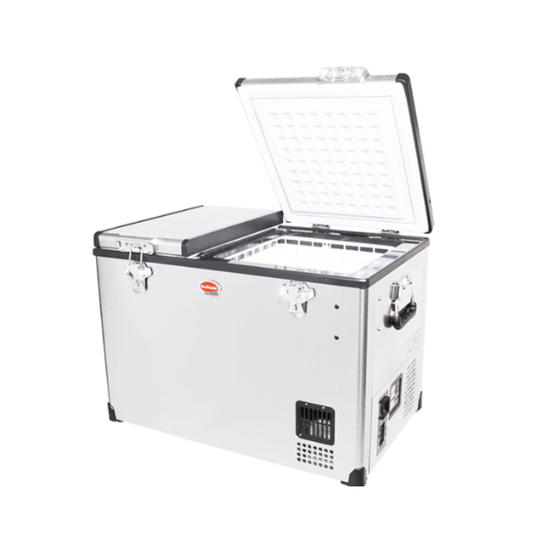 SnoMaster SMDZ-CL56D 56L Dual Compartment Mobile Fridge/Freezer AC/DC - Stainless Steel