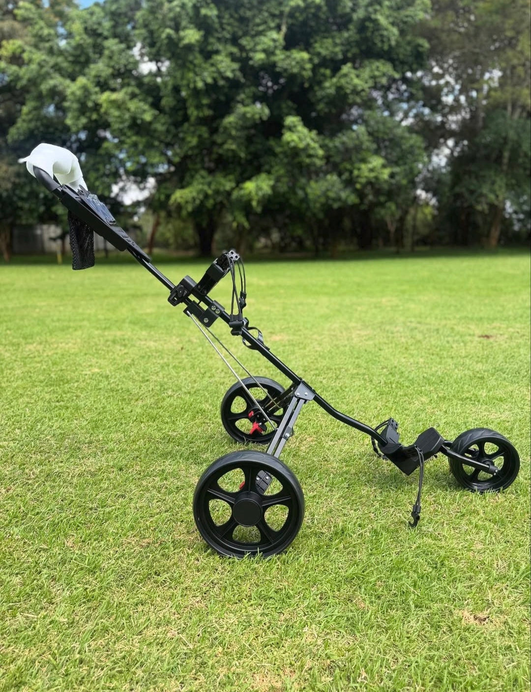 Golf Trolley golf 3 series 3 wheel push (Colour: Black, Gender: Unisex Adult)