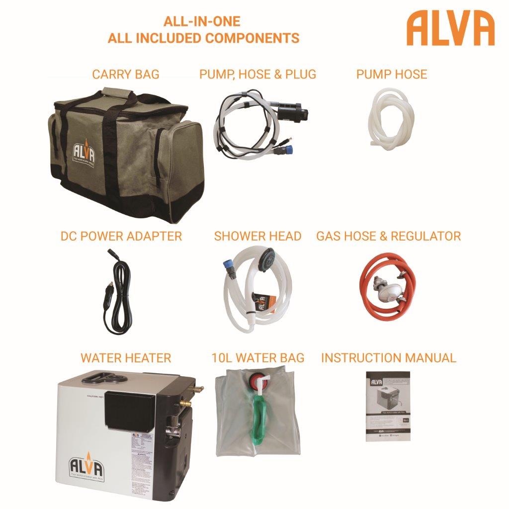 Alva Mini Portable Gas Water Heater (Camping, 4x4ing, Fishing)
GW205