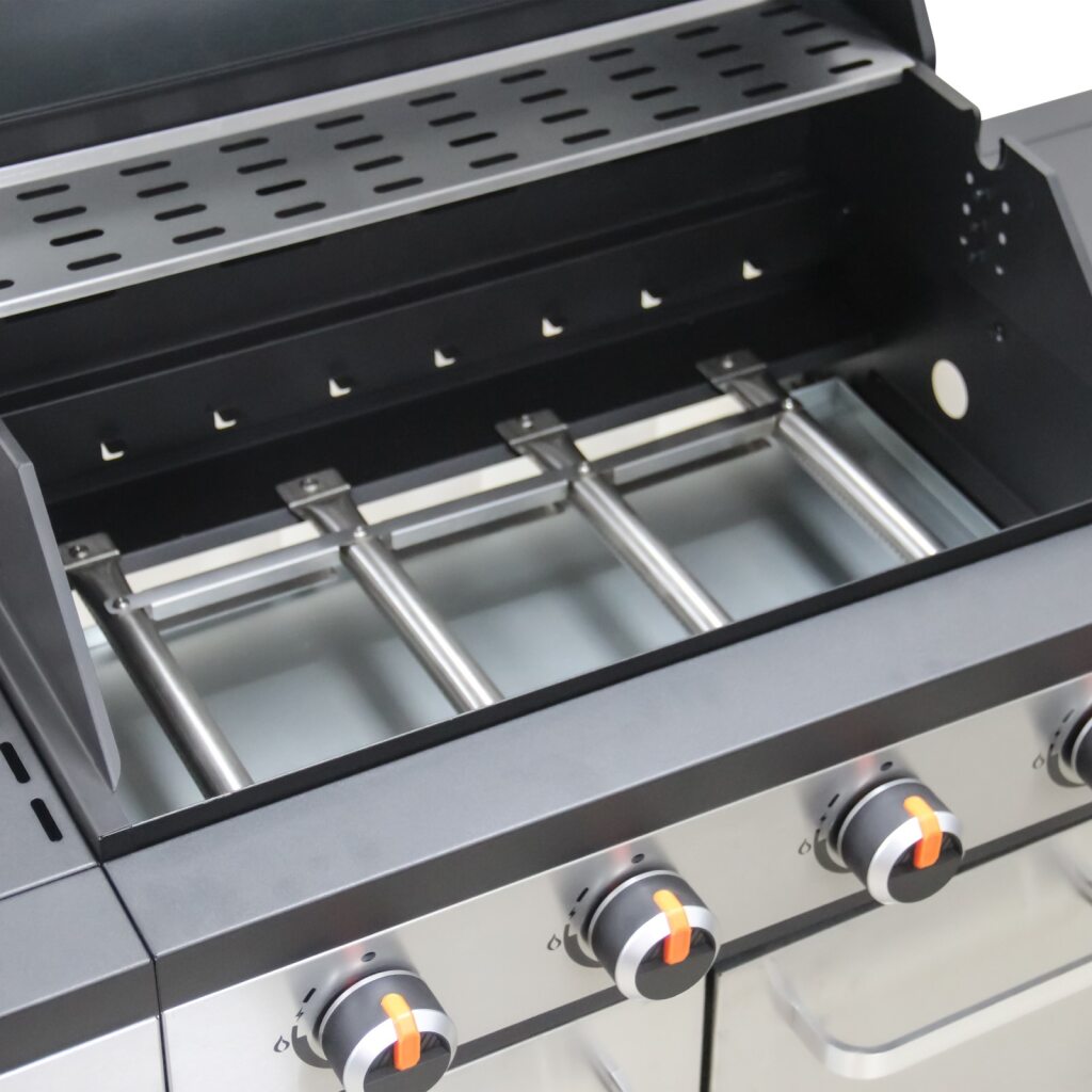Alva Sierra 4-Burner BBQ With Side Burner – Stainless Steel / Black