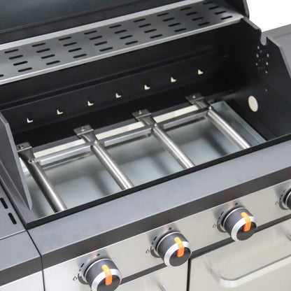 Alva Sierra 4-Burner BBQ With Side Burner – Stainless Steel / Black