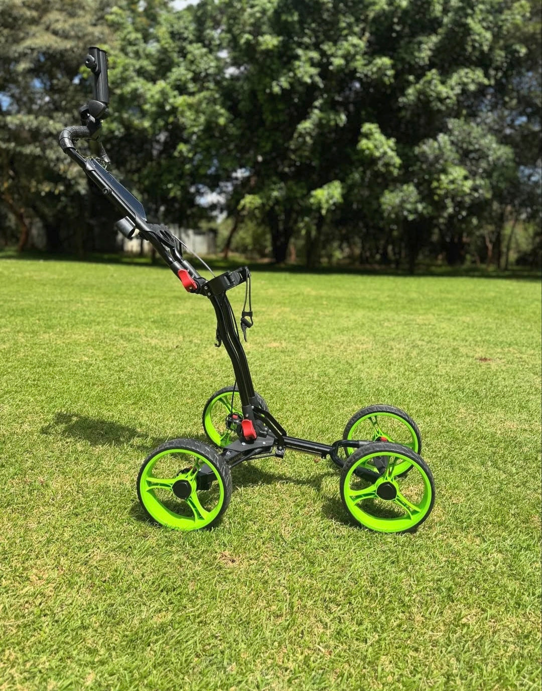 Golf Trolley golf 4 wheel push with umbrella holder (Colour: Black, Gender: Unisex Adult)