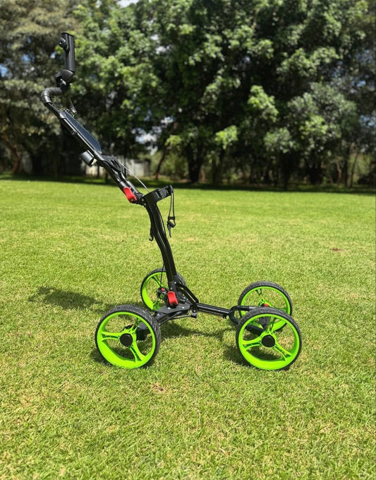 Golf Trolley golf 4 wheel push with umbrella holder (Colour: Black, Gender: Unisex Adult)