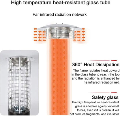 Cylindrical Gas Patio Heater for Outdoor Use