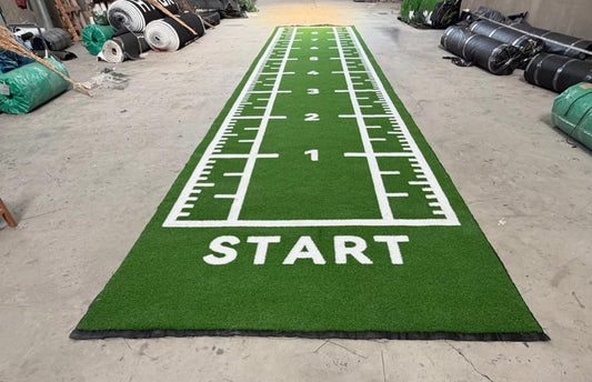 Artificial Marked Turf Grass Lawn Green, Red & Black