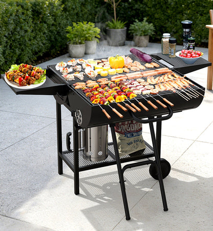 Double sided Charcoal barrel BBQ Grill