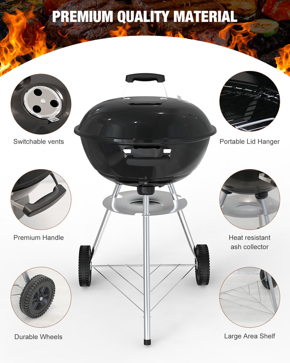 American Style Charcoal BBQ grill