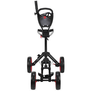 Golf Quad 4-Wheel Folding Golf Pull Push Trolley Black/Red