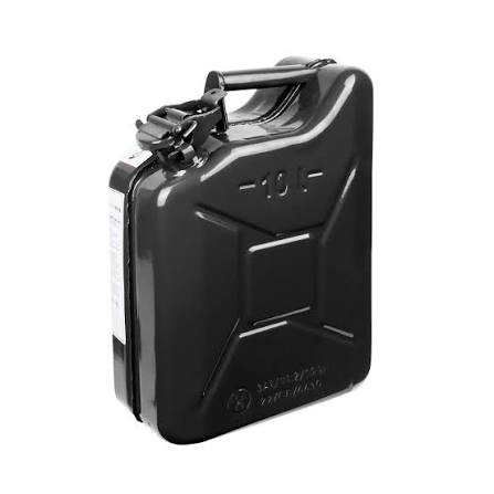 Metal Jerry Cans 30 x13 x 40.5Cm Sunpower 10L – Black – 0.6Mm