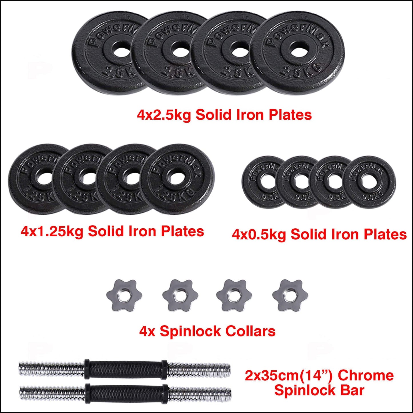 Powermax Fitness PDS-20KG Dumbbell Set