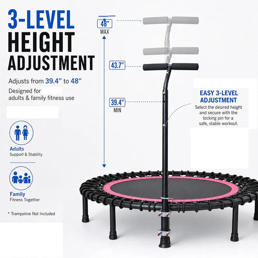 40"/48" Rebounder Trampoline for Adults with Bungee Cords, Exercise Rebounder for Adults Indoor/Outdoor Workout, Max Load 150kg