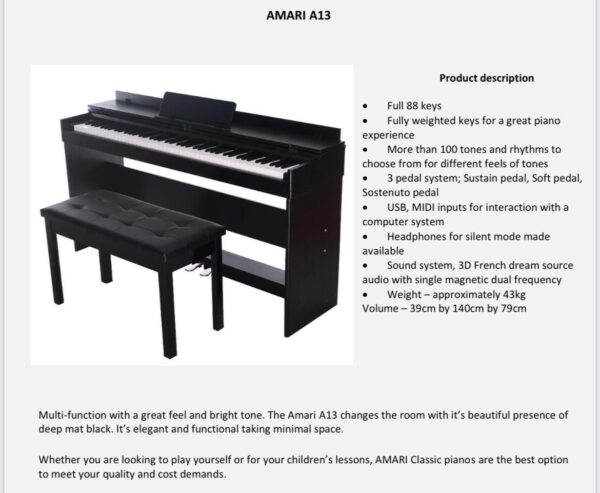 88 Keys Amari A13 Digital Piano