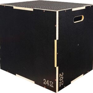 30″ × 24″ × 20″ Plyo Box, 3-in-1 Foam Plyometric Jump Box, Box Jump for for Home Gym Training Fitness Workout Exercise