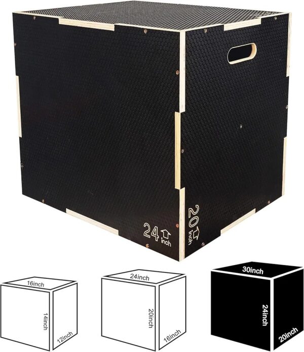 24″ × 20″ × 16″ Plyo Box, 3-in-1 Foam Plyometric Jump Box, Box Jump for for Home Gym Training Fitness Workout Exercise