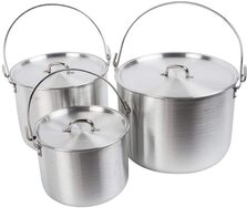 AceCamp 1684 3 Piece aluminum Tribal Camping cooking Pot Set