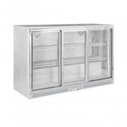 Dynamic GN-320LS back Bar Cooler Inox, 3 sliding doors