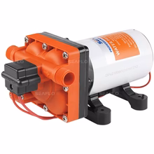 SeaFlo 12v Water Pump has an automatically controlled pressure switch and a compact design